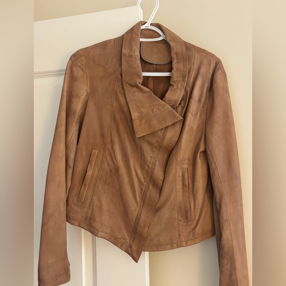 Italian Brown Leather Jacket - Picture 2 of 6